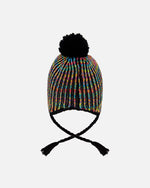 Lined Peruvian Knit Pompom Hat Black And Multicolor - H10Z03_000