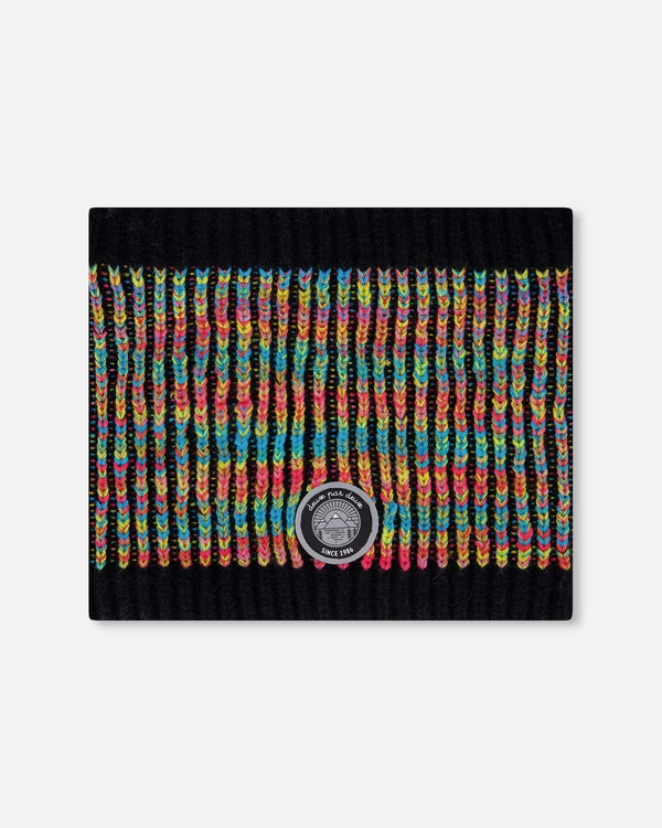 Lined Knit Neckwarmer Black And Multicolor - H10Z04_000
