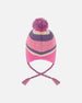 Lined Peruvian Knit Pompom Hat Pink And Purple - H10Z05_000