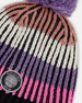 Lined Knit Pompom Hat Pink And Purple And Black - H10Z06_000