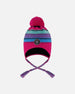 Lined Peruvian Knit Pompom Hat Pink And Multicolor - H10Z07_000