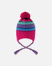 Lined Peruvian Knit Pompom Hat Pink And Multicolor - H10Z07_000