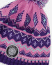 Lined Peruvian Knit Pompom Hat Purple And Pink - H10Z15_000