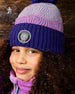 Lined Knit Pompom Hat Purple And Pink - H10Z16_000