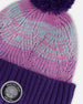 Lined Knit Pompom Hat Purple And Pink - H10Z16_000
