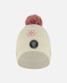 Lined Knit Pompom Hat Off-White And Pink - H10Z19_000