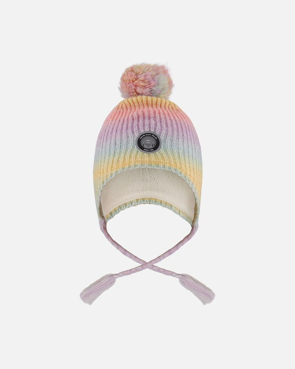 Lined Peruvian Knit Pompom Hat Multicolor - H10Z22_000