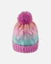 Lined Knit Pompom Hat Pink, Orange And Turquoise - H10Z27_000