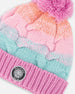 Lined Knit Pompom Hat Pink, Orange And Turquoise - H10Z27_000