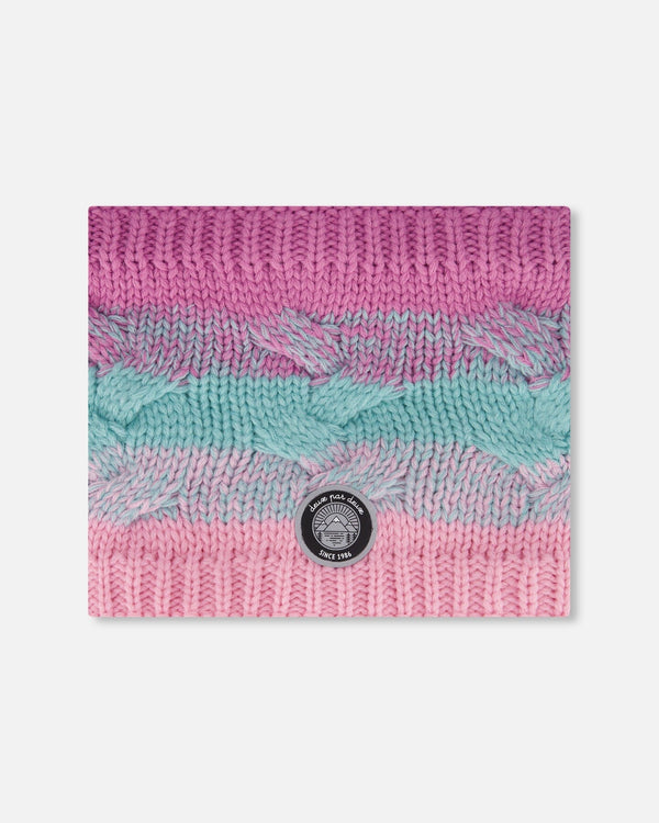 Lined Knit Neckwarmer Pink, Orange And Turquoise - H10Z28_000