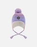 Lined Peruvian Knit Pompom Hat Blue, Purple And Pink - H10Z29_000