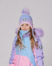 Lined Peruvian Knit Pompom Hat Blue, Purple And Pink - H10Z29_000