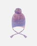 Lined Peruvian Knit Pompom Hat Blue, Purple And Pink - H10Z29_000