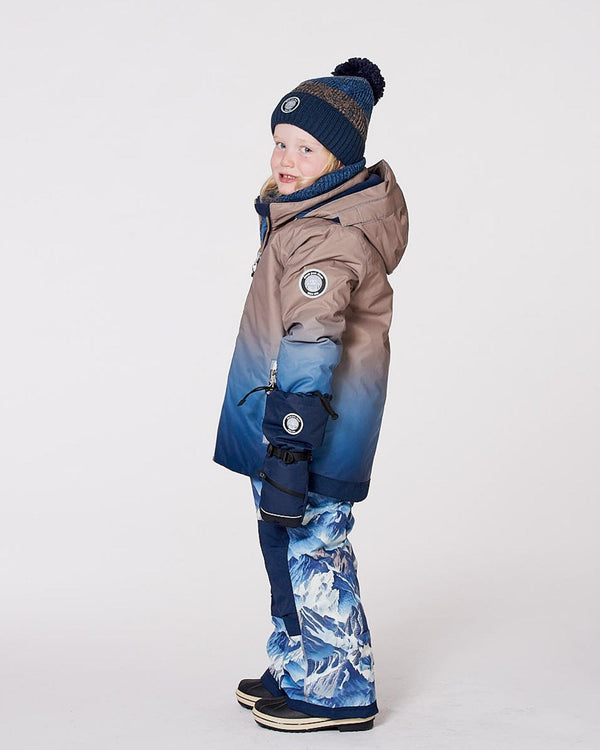 Lined Knit Pompom Hat Taupe And Navy - H10Z41_000