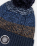 Lined Knit Pompom Hat Taupe And Navy - H10Z41_000