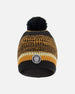 Lined Knit Pompom Hat Black And Brown - H10Z43_000