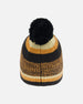 Lined Knit Pompom Hat Black And Brown - H10Z43_000