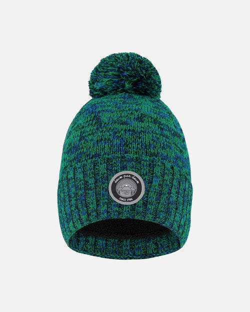 Lined Knit Pompom Hat Green And Blue - H10Z45_000