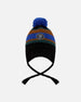Lined Peruvian Knit Pompom Hat Black, Blue And Brown - H10Z47_000