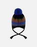 Lined Peruvian Knit Pompom Hat Black, Blue And Brown - H10Z47_000