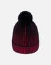 Lined Knit Pompom Hat Red And Black - H10Z48_000
