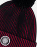 Lined Knit Pompom Hat Red And Black - H10Z48_000