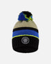 Lined Knit Pompom Hat Black, Taupe And Lime Green - H10Z51_000