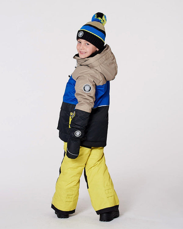 Lined Knit Pompom Hat Black, Taupe And Lime Green - H10Z51_000