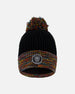 Lined Knit Winter Hat With Pompom Black And Multicolor - H10Z52_000