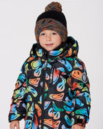 Lined Knit Winter Hat With Pompom Black And Multicolor - H10Z52_000