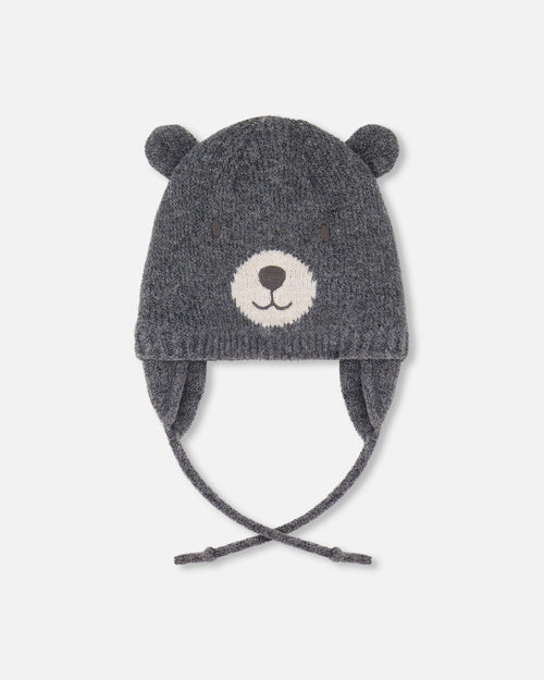 Lined Knit Hat With Ears Gray - H10Z55_000