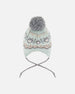 Lined Peruvian Knit Pompom Hat Gray And Sage - H10Z56_000
