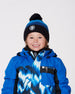 Lined Knit Winter Hat With Pompom Black And Blue - H10Z57_000
