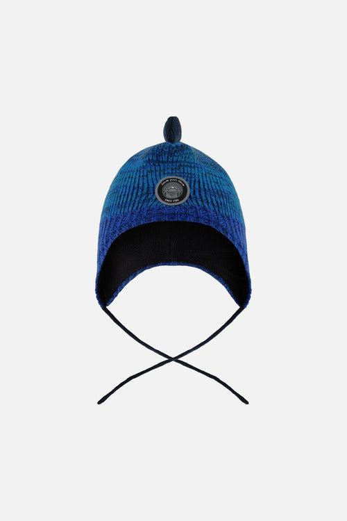 Lined Dino Peruvian Knit Winter Hat With Pompom Blue - H10Z58_000