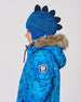 Lined Dino Peruvian Knit Winter Hat With Pompom Blue - H10Z58_000