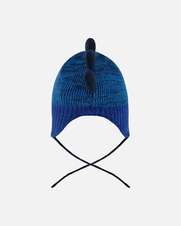 Lined Dino Peruvian Knit Winter Hat With Pompom Blue - H10Z58_000