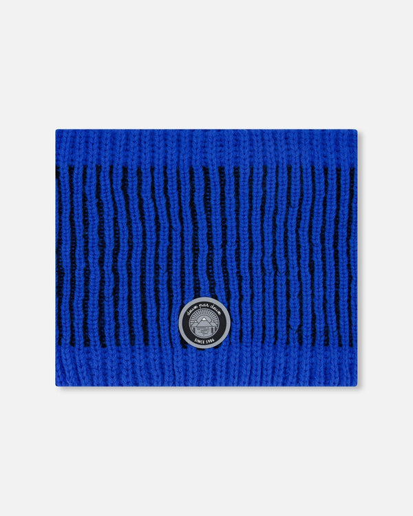 Lined Knit Neckwarmer Black And Blue - H10Z61_000
