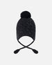 Winter Peruvian Knit Hat With Pompom And Lining Black - H10Z62_999