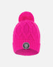 Lined Knit Pompom Hat Fuchsia - H10Z65_699