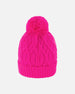 Lined Knit Pompom Hat Fuchsia - H10Z65_699
