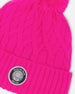 Lined Knit Pompom Hat Fuchsia - H10Z65_699