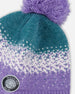 Lined Peruvian Knit Hat With Pompom Lilac And Green - H10Z69_000