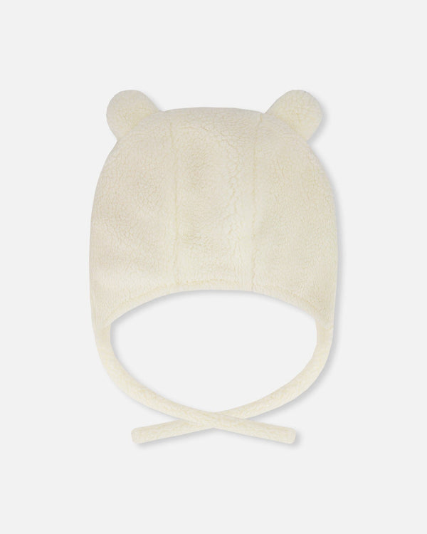 Lined Baby Sherpa Hat With Ear Flaps Off-White - H10ZA01_165