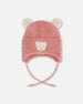 Lined Baby Winter Knit Hat With Ear Flaps Dusty Pink - H10ZA03_643
