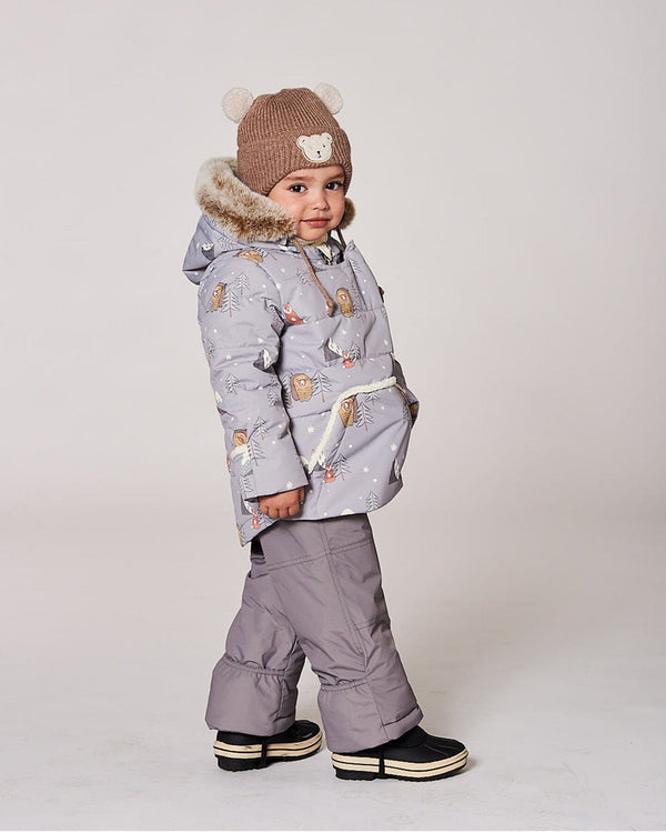 Lined Baby Winter Knit Hat With Ear Flaps Brown - H10ZA03_919