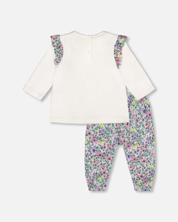 Organic Cotton Off-White Top And Muslin Pants Set - H20A11_101