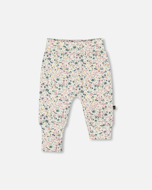 Organic Cotton Evolutive Pant Off-White Floral - H20A20_045