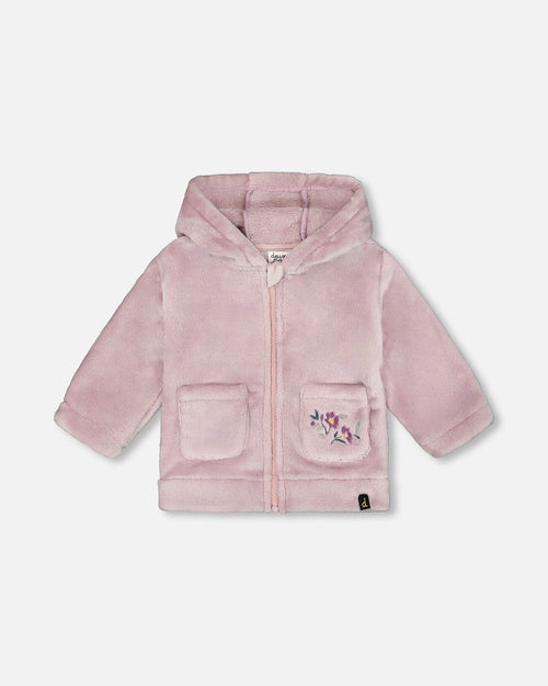 Hooded Zip Plush Jacket Neutral Purple - H20A30_557