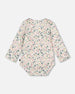 Organic Cotton Long Sleeve Romper Off-White Floral - H20A70_045
