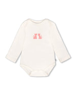 Organic Cotton Long Sleeve Romper Off-White Floral - H20A70_101